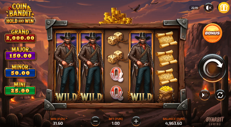 Coin Bandit Push Gaming — Hold&Spin 6x5